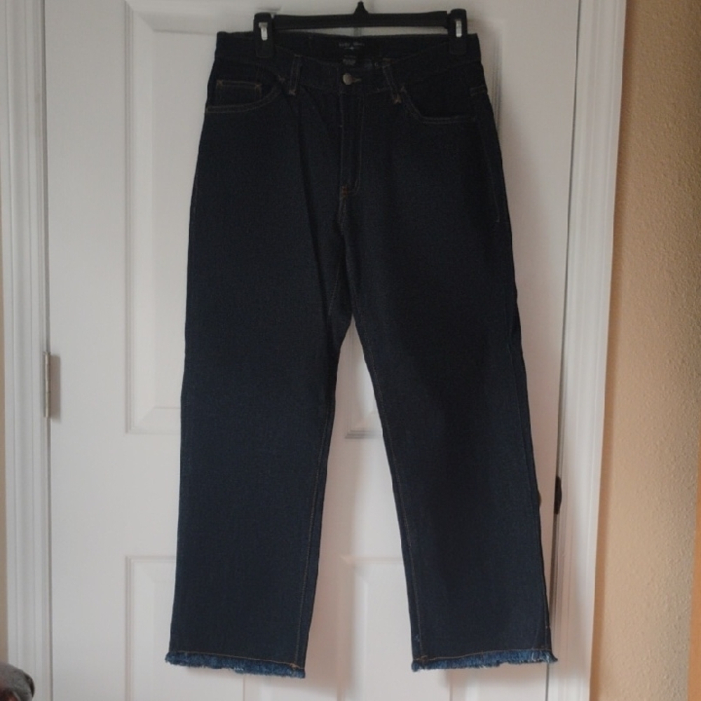 Billy Blues Size 6 Dark Blue Denim Jeans W/Fringe Bottoms Size 6